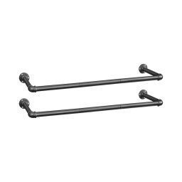 Set de 2 suporturi de perete LINEA pentru umerașe, negru