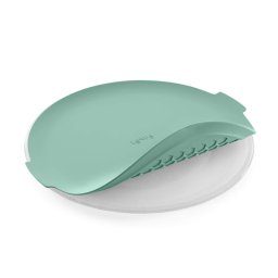 Pad pentru protejarea vaselor din sticla in cuptorul cu microunde Lekue 1010202, Ø24,5 cm, Antiderapant, Margini ridicate, -60/+220 °C, Silicon, Verde
