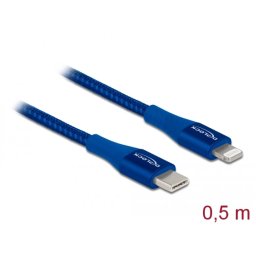 DELOCK Adat- și cablu încărcător USB Type-C - Lightning iPhone . iPad și iPod pentru aparat albastru 0.5 m MF