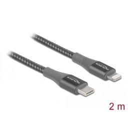 DELOCK Adat- și cablu încărcător USB Type-C - Lightning iPhone . iPad și iPod pentru aparat gri 2 m M