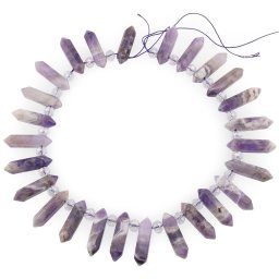 Sirag Ametist cu doua varfuri si Cristal de stanca discuri fatetate 8mm
