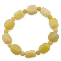 Bratara pe elastic Jad olive nugget 15mm