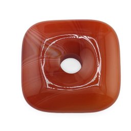 Pandantiv Carneol Pi donut patrat, 30mm