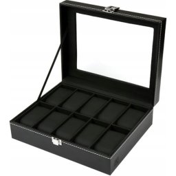 Cutie pentru ceasuri, Songmics, model JWB12BV2, neagra, 12 ceasuri, 7,8x30,2x20,2cm, Resigilat, Grad A