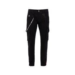 ALPHA INDUSTRIES Pantaloni cu buzunare negru / alb