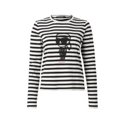 Karl Lagerfeld Tricou 'IKON' negru / alb