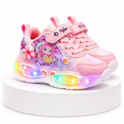 Adidasi pentru fetite, roz cu luminite LED