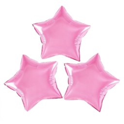 Set 3 baloane folie stea roz deschis 25 cm