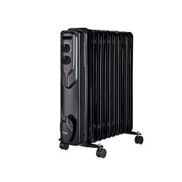 Calorifer electric Floria ZLN3666, 2500 W, 11 elementi, termostat reglabil, negru