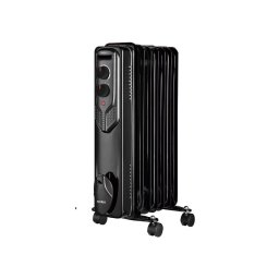 Calorifer electric Floria ZLN3642, 1500 W, 7 elementi, 3 trepte putere, termostat reglabil, negru