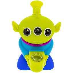 Urban Crew Bong silicon/sticla cu apa Three Eyed little Alien​ 14cm