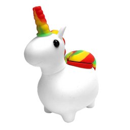 Black Sheep Bong silicon Unicorn Rasta alb 12cm