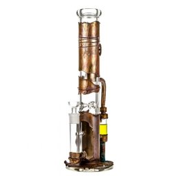 Black Leaf Bong din sticla UNIC Arhimede Reactor invelis de Cupru 40cm