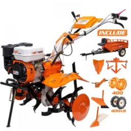 Motocultor Ruris 731acc3, 8.5 CP, roti cauciuc 5.00-8, rarita, plug, adaptor, dispozitiv scos cartofi, roti metalice 400 fara manicot, cultivator,10kg, remorca ruris 550s