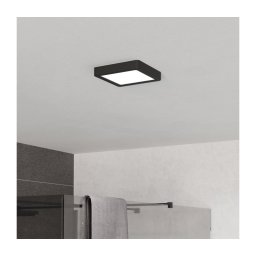 Eglo 901328 - Plafonieră LED FUEVA pentru baie, 7W, 230V, 15x15 cm, IP44, neagră