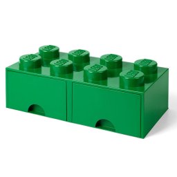 Cutie depozitare LEGO 2x4 cu sertare, verde (40061734)