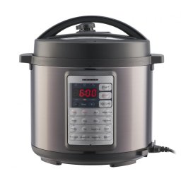 Multicooker cu gatire sub presiune Heinner Alacarte 38BK HPCK-38BK, 1000W, 5.7l, 14 programe, gatire sub presiune, presiune maxima 80 kPa (0.8 bar), afisaj LED, Negru/Inox