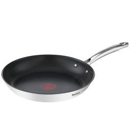 Tigaie antiaderenta Tefal, Duetto, 24 cm, Otel, Negru/Argintiu