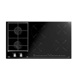 Plita incorporabilaTeka, Sticla, 7200 W, 4 zone inductie, 2 arzatoare gaz, Negru