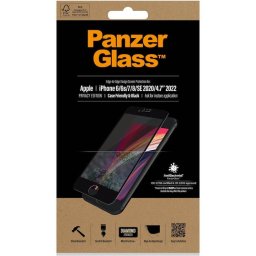 Folie de protectie PanzerGlass din sticla pentru Apple iPhone 6/6s/7/8/SE, Negru