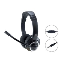 Conceptronic POLONA02B casca audio & casca cu microfon Casti Prin cablu Banda de fixare pe cap Gaming Negru (POLONA02B)