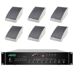 Pachet Sonorizare 60W de perete, Radio FM+USB, DSPPA MP260U+6xDSP106II
