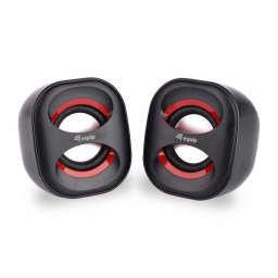Mini difuzoare Equip, USB pentru PC, Rosu-Negru