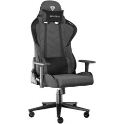 Scaun gaming Genesis Nitro 550 G2, material Synthetic PU + Textil, reglabil pe inaltime, greutate maxima suportata 150 kg, inaltime scaun reglabil 46.5 - 53.5 cm, spatar ajustabil 135°, dimensiuni roti 60mm, Gri