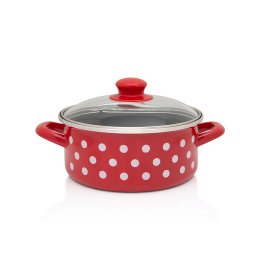 Cratita 2.2l cu capac din sticla Tufne Metalac email/18cm/2.2l
