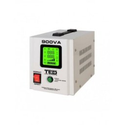 UPS Pentru Centrala TED Electric, Sursa Curent Centrala, 900VA, 500W, Ecran LCD si Sinusoidala Pura, Baterie 12V