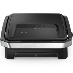 Gratar electric multifunctional Tefal Inicio Panini Maker & Grill GC271810, Putere 2180W, Pana la 6 persoane, Suprafata antiaderenta de gatit 29x26 cm, Depozitare verticala, Depozitare cablu, Tavita suc detasabila, Negru