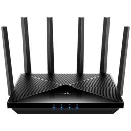 Router Wireless Cudy WR11000, BE11000, Tri-Band, Wi-Fi 7, 2.4 GHz: 688 MB/s, 5 GHz: 4324 MB/s, 6 GHz: 5765 MB/s, Negru