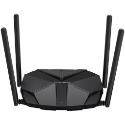 Router Wireless Mercusys MR85X, AX3000, Wi-Fi 6, Dual-Band, 2.4 GHz: 574 MB/s, 5 GHz: 2402 MB/s, Negru