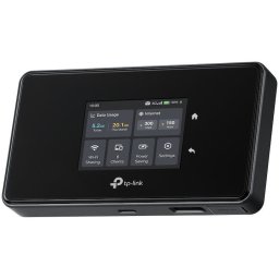Router Wireless Portabil TP-Link M8550 5G LTE, Tri-Band AXE3600, ecran tactil, pana la 32 dispozitive, VPN, Gigabit RJ45, slot nano SIM, 2 x port TS-9, baterie 4680mAh