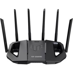 Router Gaming Wireless ASUS TUF Gaming BE6500, BE6500, Dual-Band, Quad-Core 1.5GHz CPU, 256MB/1GB Flash/RAM, 4K-QAM, MLO, 2.5G quad-port, AiProtection Pro, Adaptive QoS, VPN Fusion, Instant Guard, AiMesh