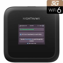 Router portabil Netgear Nighthawk M3, Hot Spot 5G, Banda dubla, 2.4 GHz/ 5 GHz, Wi-Fi 6 (802.11ax), 2900 Mbit/s, USB, Negru