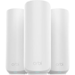 Router Wireless Netgear Orbi Mesh 370 Series RBE371, Dual Band, Wi Fi 7, 2.4 GHz: 1200 Mbps, 5 GHz: 2400 Mbps, 3 bucati, Alb