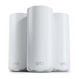 Router wireless Netgear Orbi RBE773-100EUS, Wi Fi 7, Tri-band, 2.4 GHz - 688 Mbit/s, 5 GHz - 4320 Mbit/s, 6 GHz - 5760 Mbit/s, 3 bucati, Alb