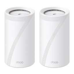 Router wireless TP-Link Deco BE85, Tri-band, 2.4 GHz - 1376 Mbit/s, 5 GHz - 5760 Mbit/s, 6 GHz - 11520 Mbit/s, Wi-Fi 7, 2 bucati, Alb