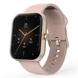 Ceas inteligent Hama Fit Watch 5000, 1,6 inch, carcasa Aurie, IP68, Curea silicon Roz