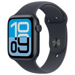 Ceas inteligent Apple Watch SE 3 GPS + Cellular 44mm, Carcasa de aluminiu,Curea sport neagra, Masura - M/L