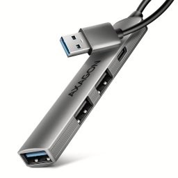 Hub Axagon HUE-STA , 4 porturi, (3 × USB‑A, 1 × USB‑C), Gri