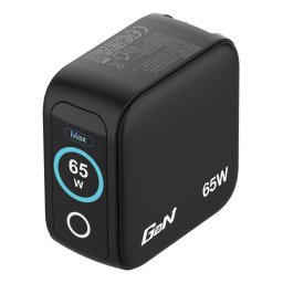 Incarcator Verbatim Mini GaN 30238, cu 3 porturi, 65 W, cu afisaj, Negru