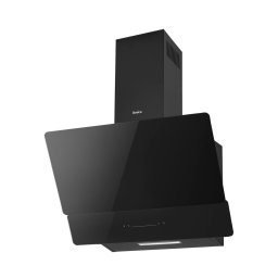 Hota decorativa Amica OKP6859S, 60 cm, 691 m3/h, 1 motor, 1 filru aluminiu, 4 trepte, control touch, display, diametru evacuare 150mm, 68 dB, Negru