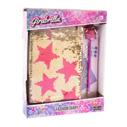 Jurnal Fashion Girabrilla , set jurnal cu paiete reversibile si pix