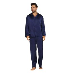 Set de satin Lukas albastru închis
