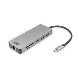 ACT CONNECTIVITY USB-C 4K Stație de andocare 1 HDMI Monitor Ethernet USB-C USB-A cititor card și PD áthaladáshoz