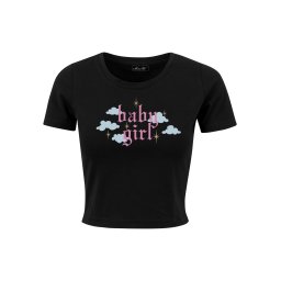 Mister Tee Tricou 'Baby Girl' gri / roz / negru