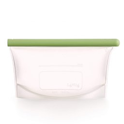 Punga depozitare alimente solide/lichide Lekue 1010208, 500 ml, Silicon, Rezistenta la scurgeri, Etichetare, -60°C/+220°C, Verde