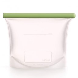 Punga depozitare alimente solide/lichide Lekue 1010209, 1 L, Silicon, Rezistenta la scurgeri, Etichetare, -60°C/+220°C, Verde